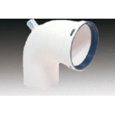 90 ° elbow with combustion analysis hole, Ø 80 mm